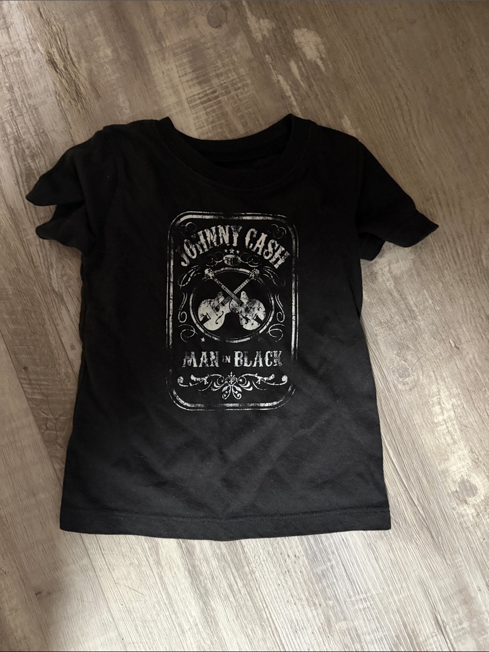 Johnny Cash Black Short Sleeve Graphic Tee for Kids